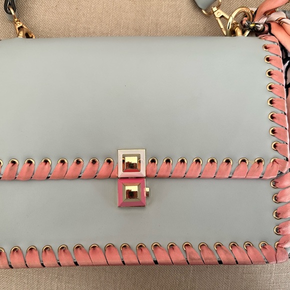 Browns Baby Blue & Pink Leather should Bag - Picture 5 of 8